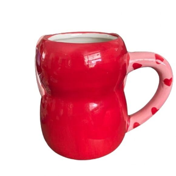 Owl Checkered Heart‎ White Red Pink Mug - Picture 2 of 4